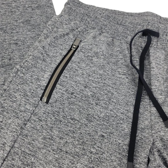 Athleta Women's Stretch Tapered-Leg Fleece Pants Size M Gray Zipper Pockets - Picture 5 of 6